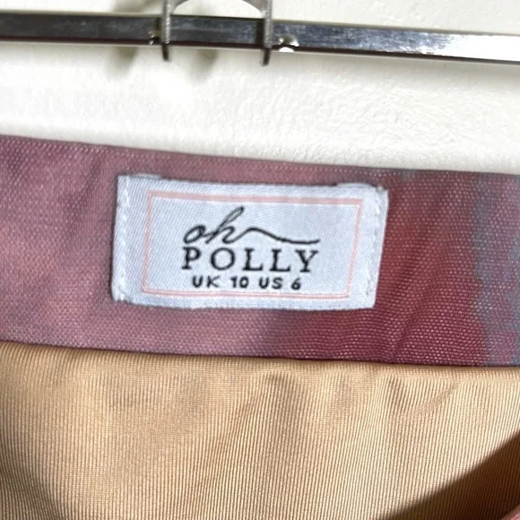 OH POLLY, High Neck Long Sleeve Mesh Bodysuit and skirt in Blush - Picture 7 of 11